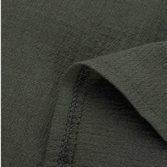 Army Green Goddess Mermaid Shark Hem Boho Dress - Picture 5 of 7